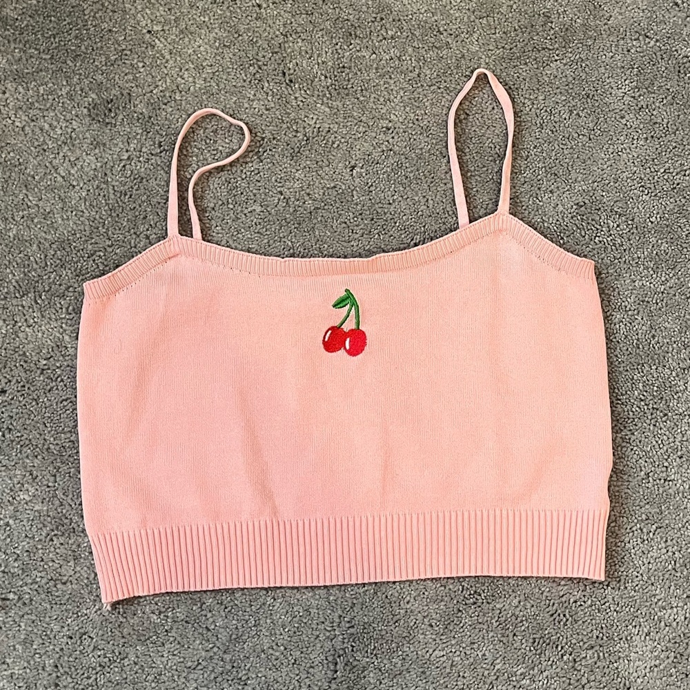 Cherry tank top/cardigan set